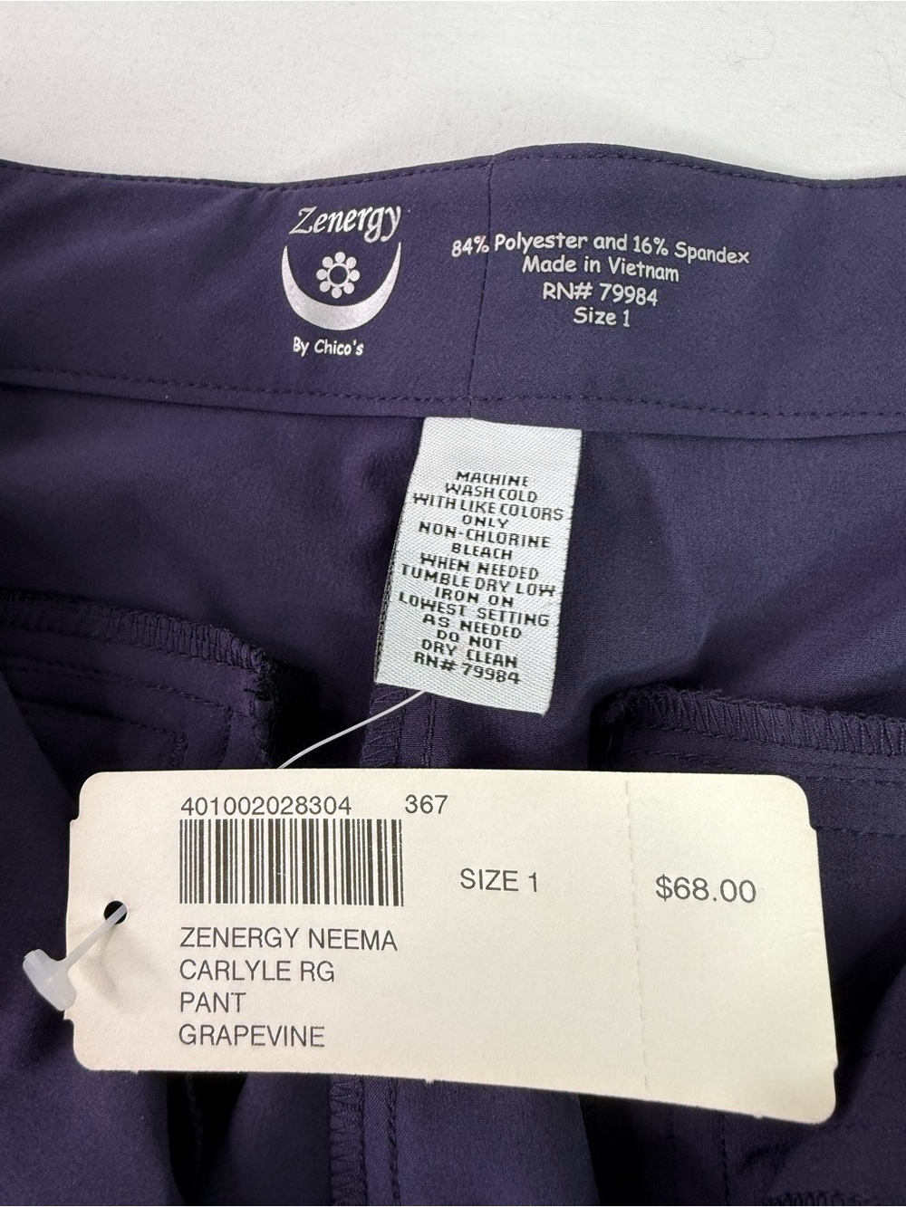 NWT Chico's Zenergy Neema Carlyle Grapevine Jacket & Pants Set Small/Medium - Picture 10 of 15